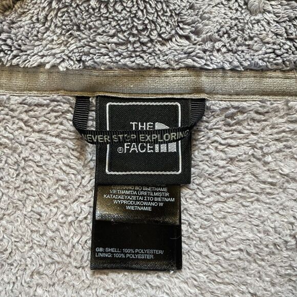 THE NORTH FACE M Gray Osito II Women Full Zip Fuzzy Soft High Pile Fleece Jacket - Picture 10 of 16